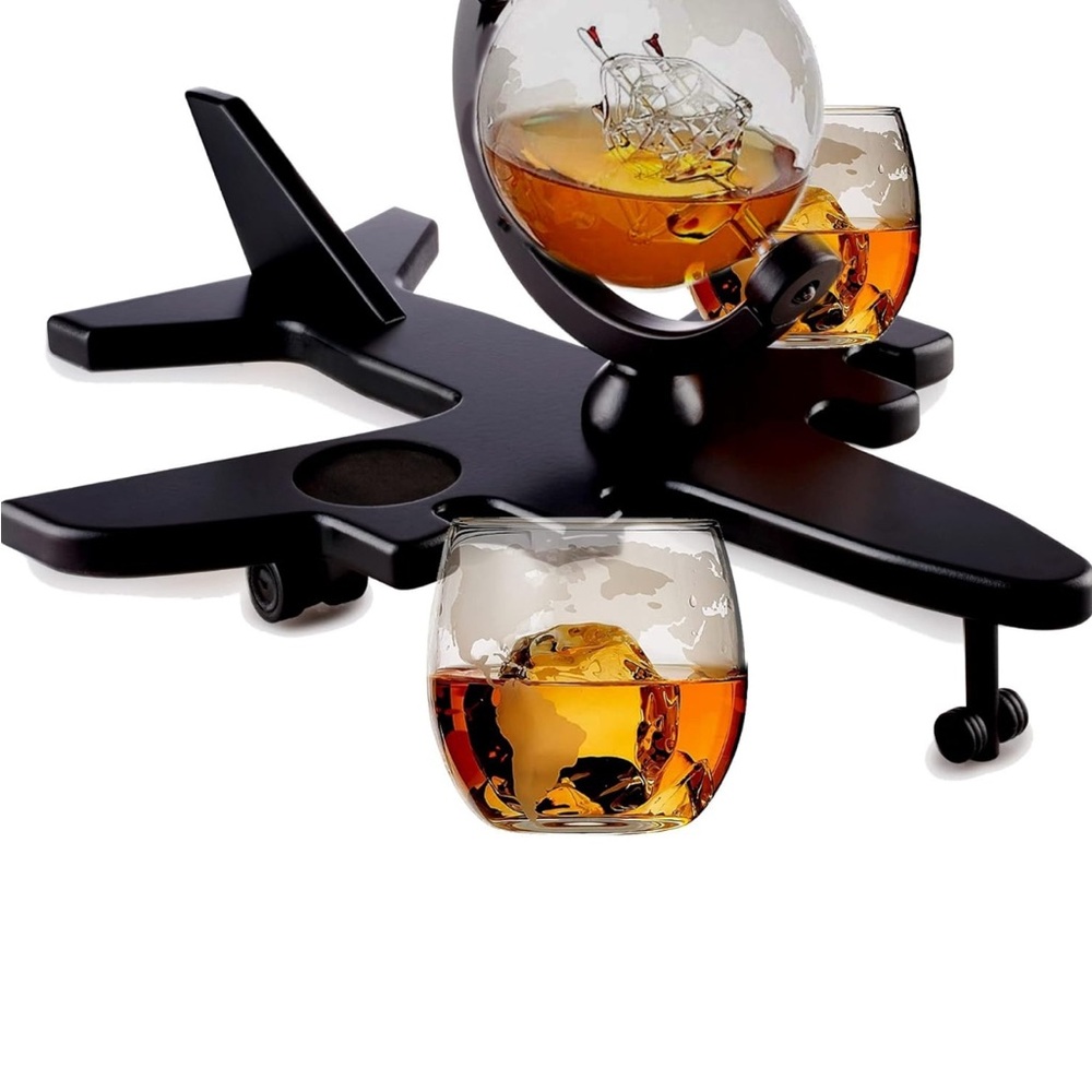 Brown Glass Spheres Whiskey Display NEW WITH TAGS